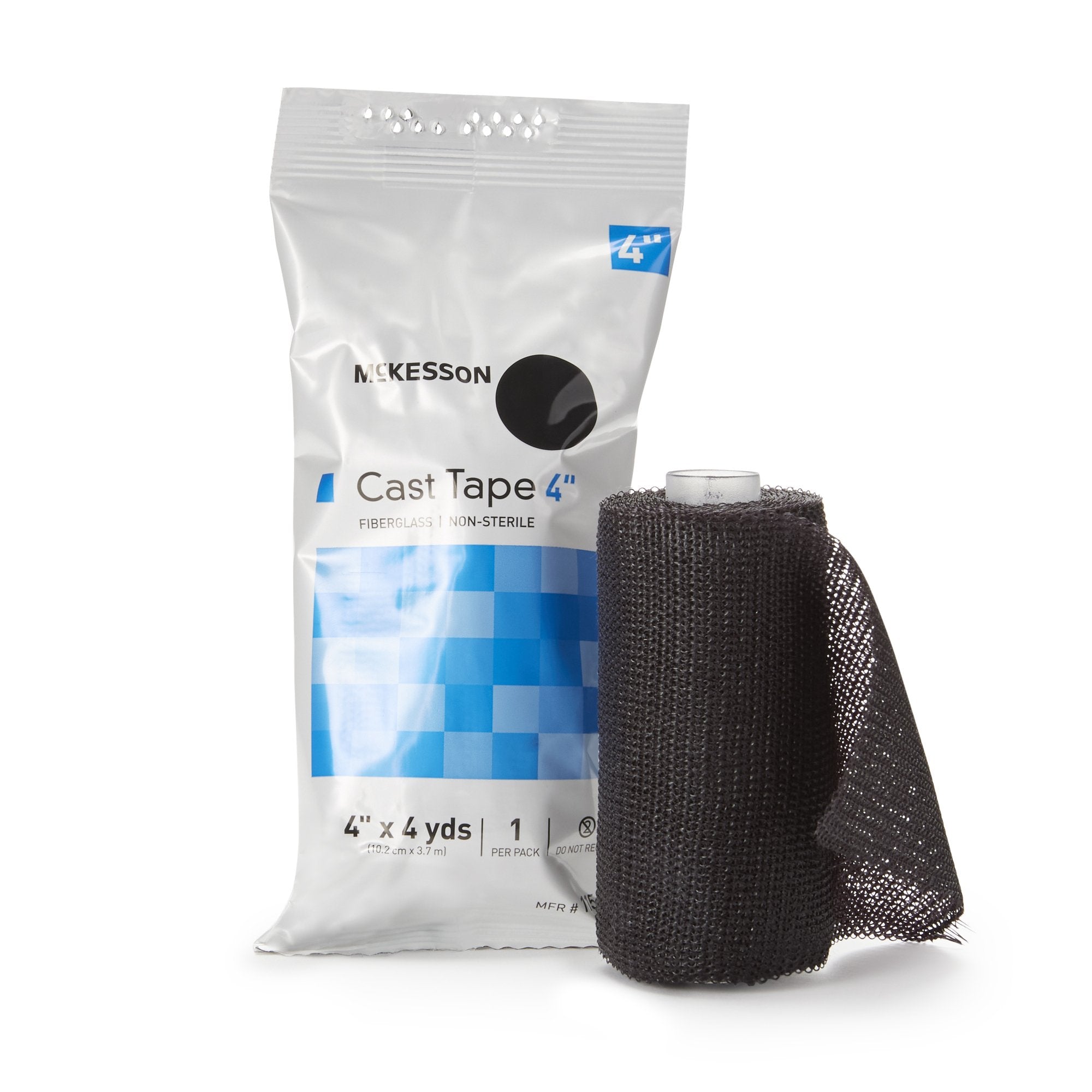 McKesson Black Cast Tape, 4 Inch x 4 Yard-Cast Tape McKesson 4 Inch X 12 Foot Fiberglass Black
