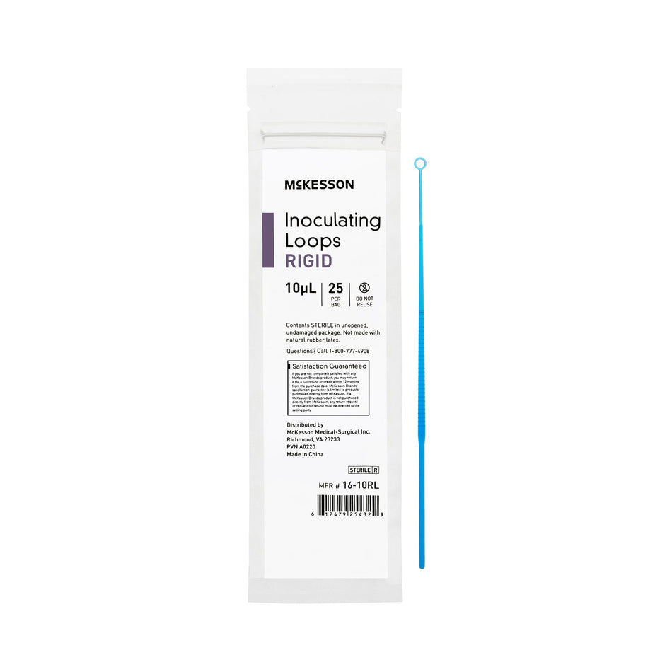 McKesson Inoculating Loop, Dark Blue,10 ?L, 20-Centimeter Length-Inoculating Loop McKesson 10 ?L Polystyrene Integrated Handle Sterile