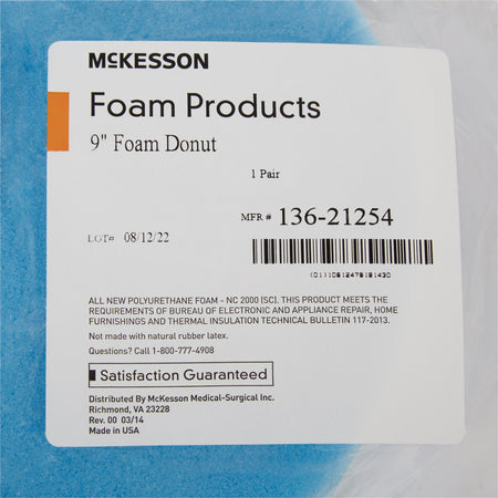 McKesson Doughnut Cushion-Donut Positioner McKesson 9 Inch Diameter Foam Freestanding