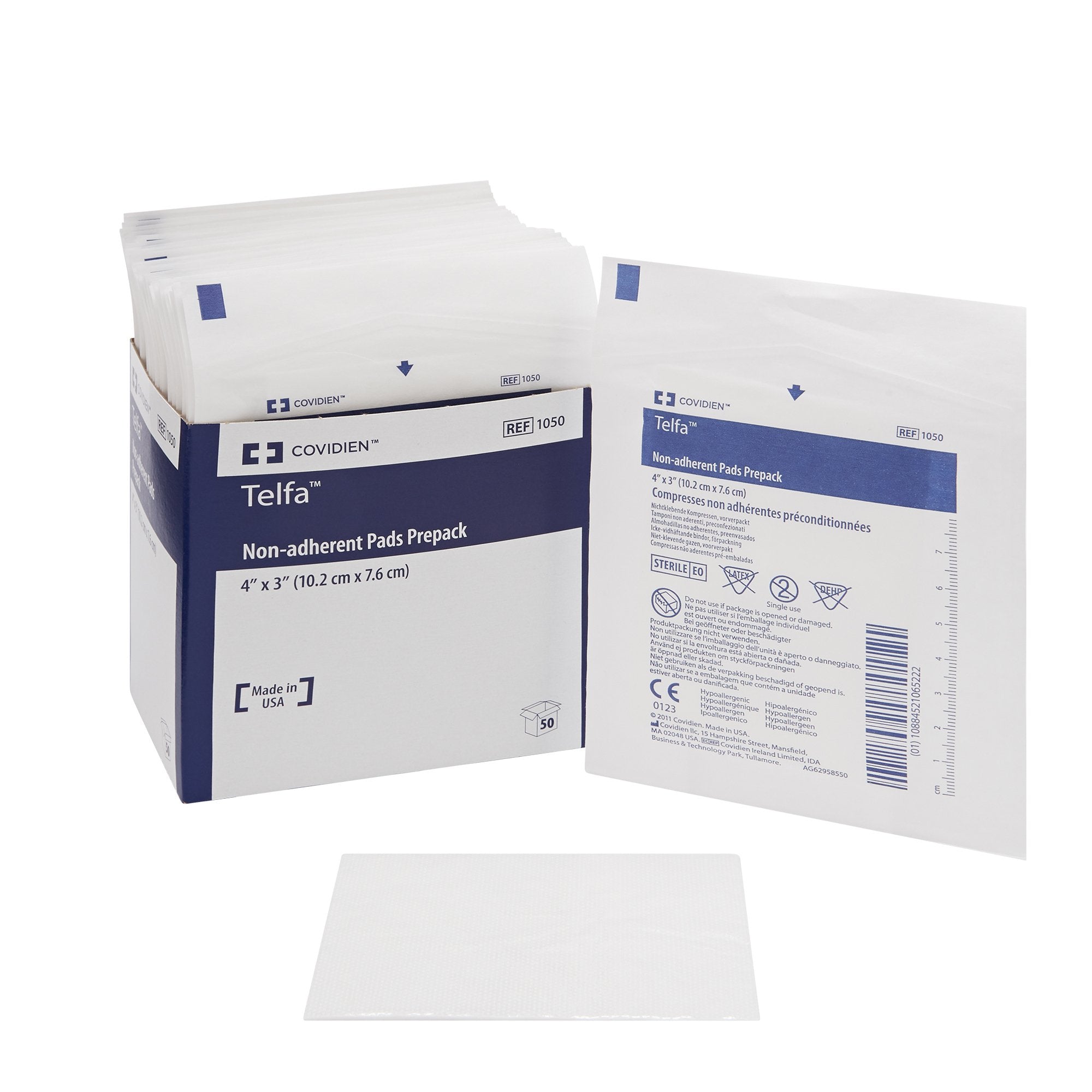 Telfa Nonadherent Dressing, 3 x 4 Inch-Non-Adherent Dressing Telfa Ouchless 3 X 4 Inch Sterile 1 per Pack