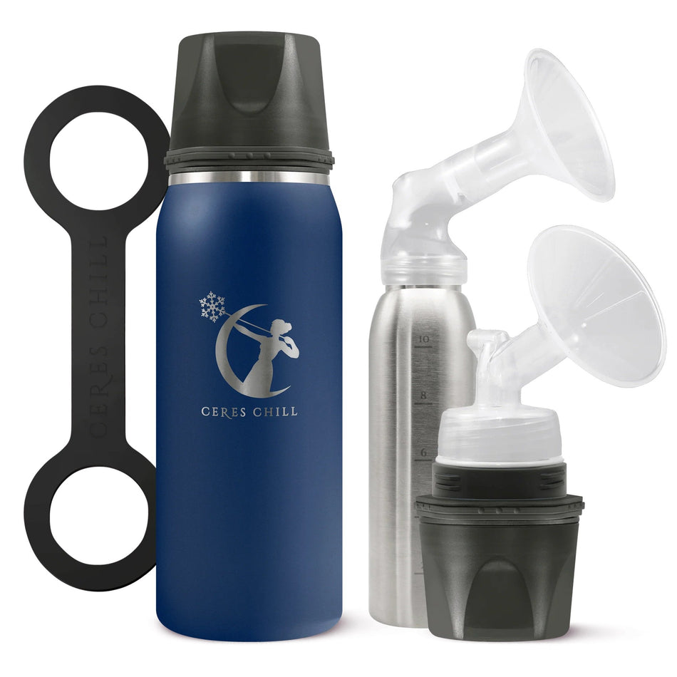Ceres Chill OG Stainless Steel Breast Milk Chiller Container, Dark Blue-Breast Milk Chiller Container Ceres Chill OG 27 oz. Stainless Steel