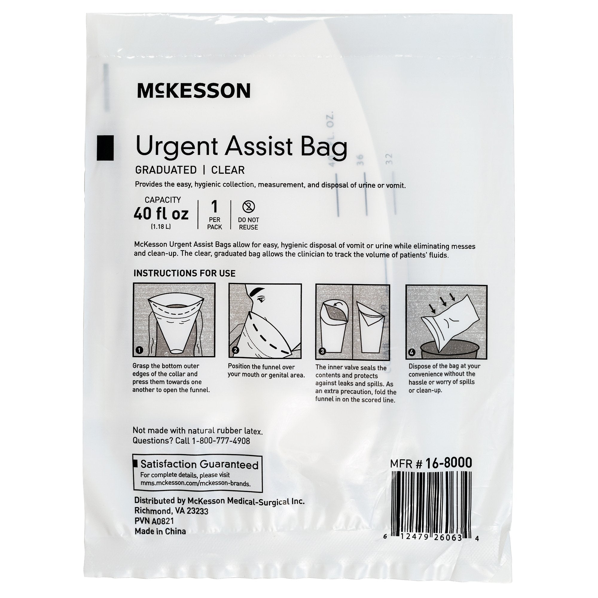 McKesson Urgent Assist/Emesis Bag, Clear - Housekeeping>Bags>Emesis Bags - McKesson Brand