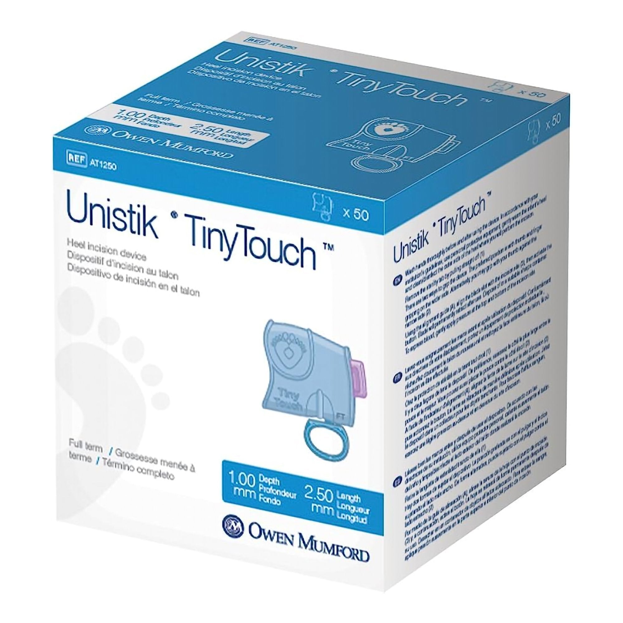 Pediatric Lancet Unistik Tiny Touch 2.5 mm Blade Retractable Push Button Activation Heel - Diagnostic Instruments and Supp...