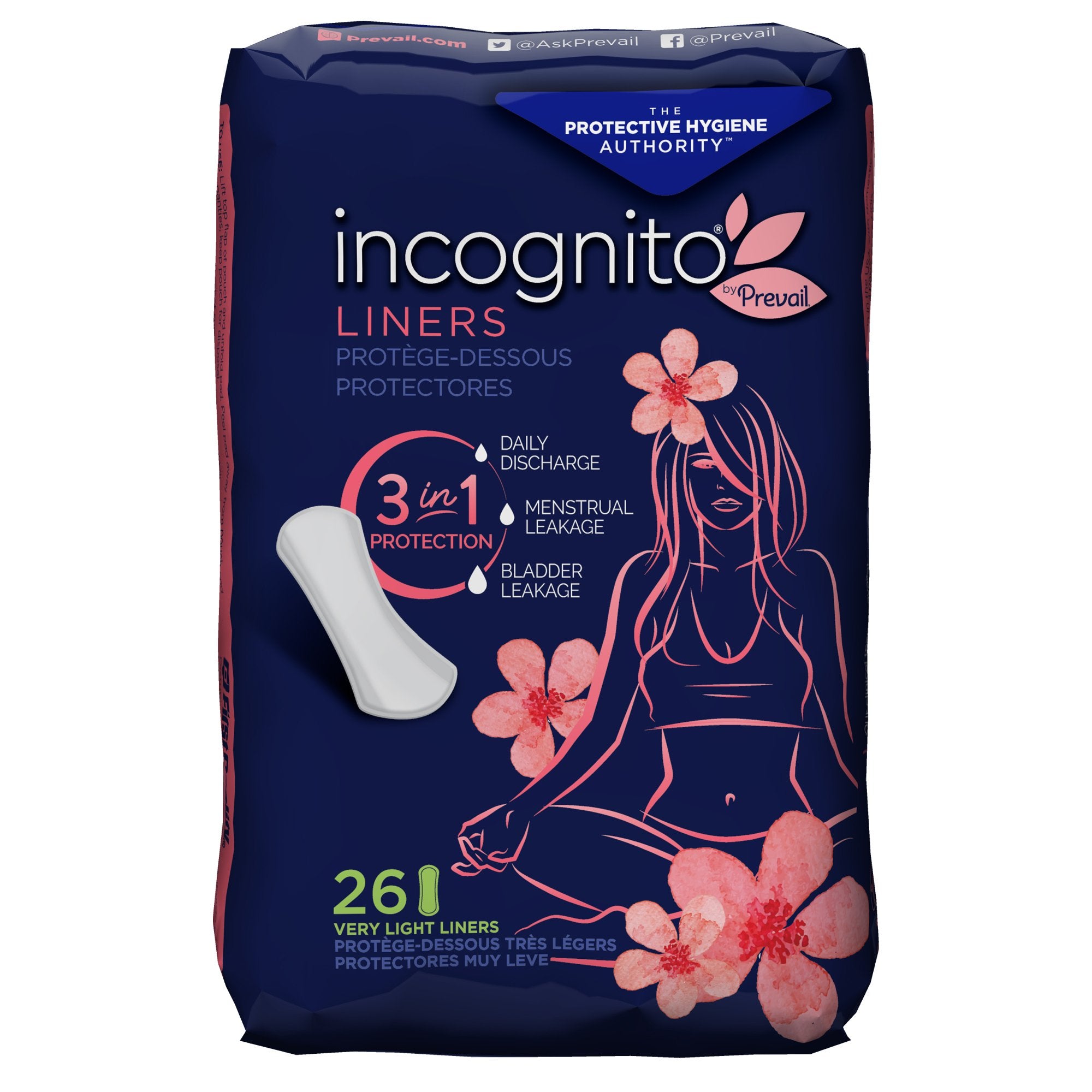 Incognito by Prevail Panty Liners, Very Light-Panty Liner incognito by Prevail Very Light Light Absorbency