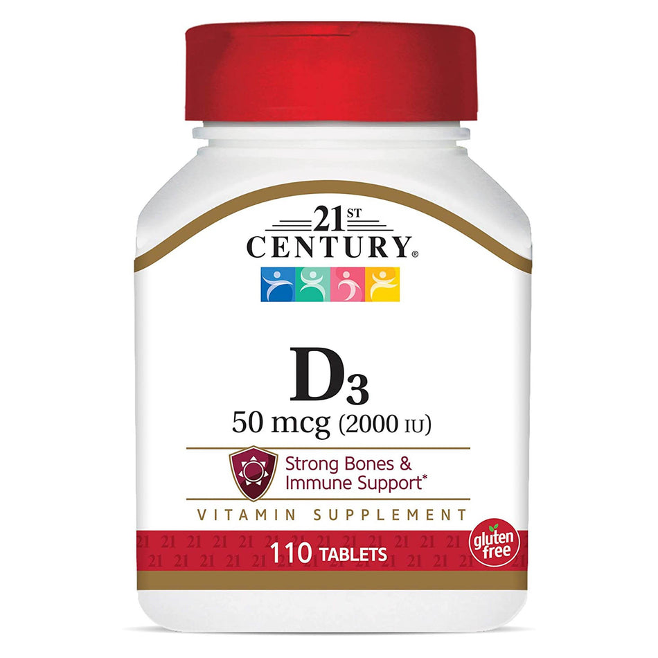 21st Century Vitamin D-3 Supplement-"Vitamin Supplement 21st Century Vitamin D 2,000 IU Strength Tablet 110 per Bottle"