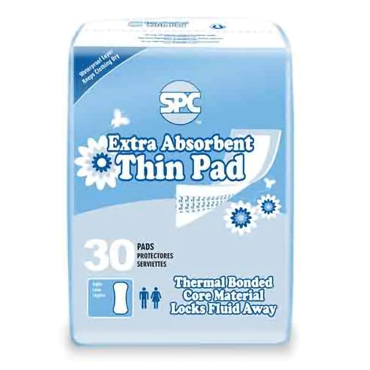 SPC Incontinence Liner, 12 Inch Length-Incontinence Liner SPC 12 Inch Length Moderate Absorbency Thermal Bonded Core One Size Fits Most