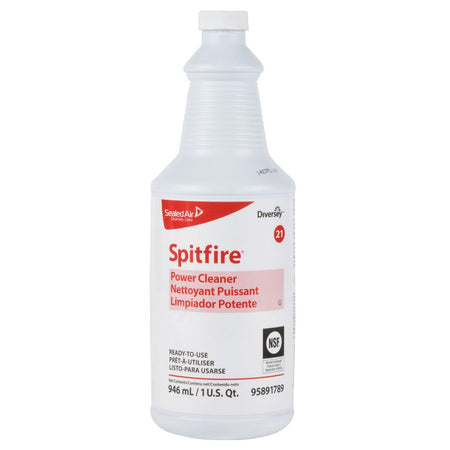 Spitfire RTU Power Cleaner, Spray Bottle, 1 qt.-Diversey Spitfire Surface Cleaner Alcohol Based Pump Spray Liquid 32 oz. Bottle Pine Scent NonSterile