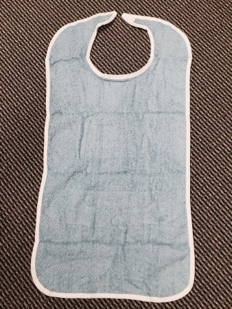 Reusable Adult Bib, Blue, hook-and-loop closure - Apparel>Bibs - Lew Jan Textile