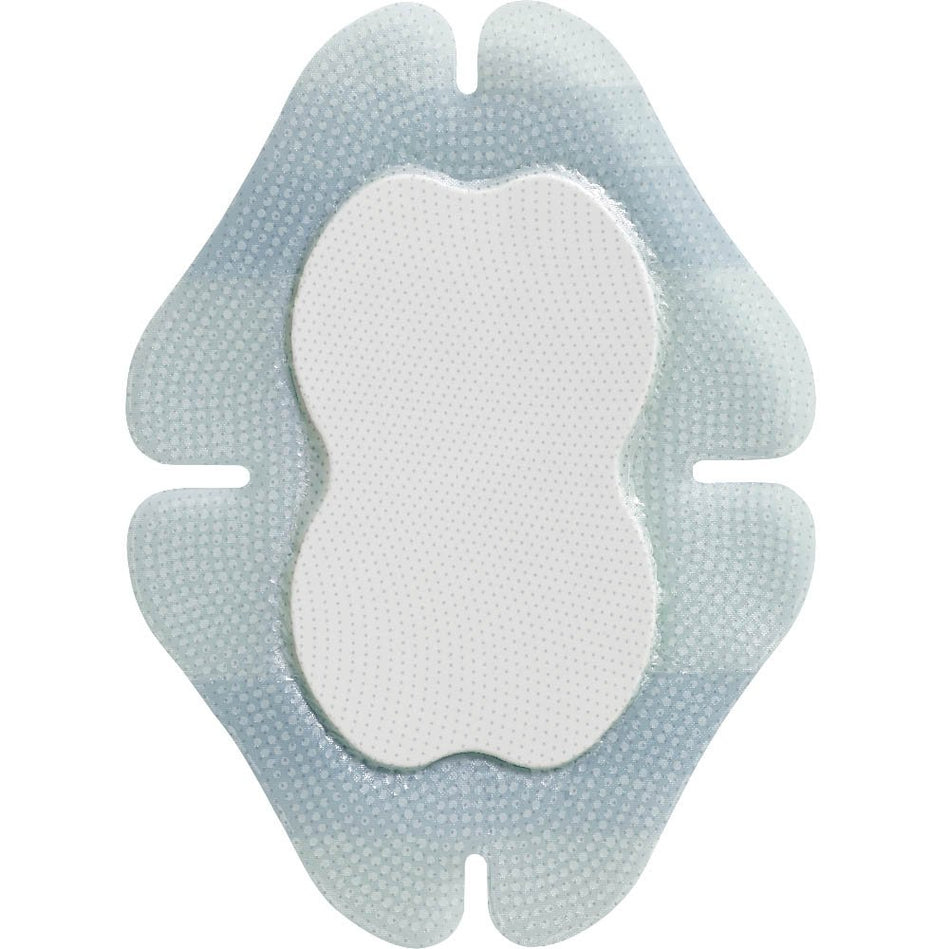 Biatain Silicone Adhesive with Border Silicone Foam Dressing, 5-1/2 x 7-3/5 Inch-Foam Dressing Biatain Silicone 5-1/2 X 7-3/5 Inch With Border Film Backing Silicone Adhesive Multishape Sterile