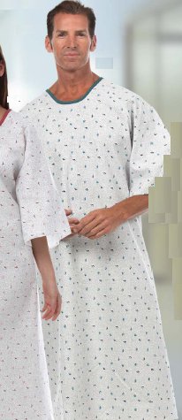 Reusable Patient Exam Gown, Medium / Large, Light Blue-Patient Exam Gown Medium / Large Light Blue Reusable