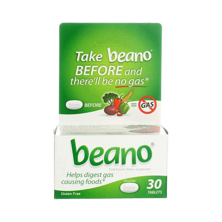 Beano Food Enzyme Tablets, Extra Strength-Gas Relief Beano 300 GALU Strength Tablet 30 per Bottle