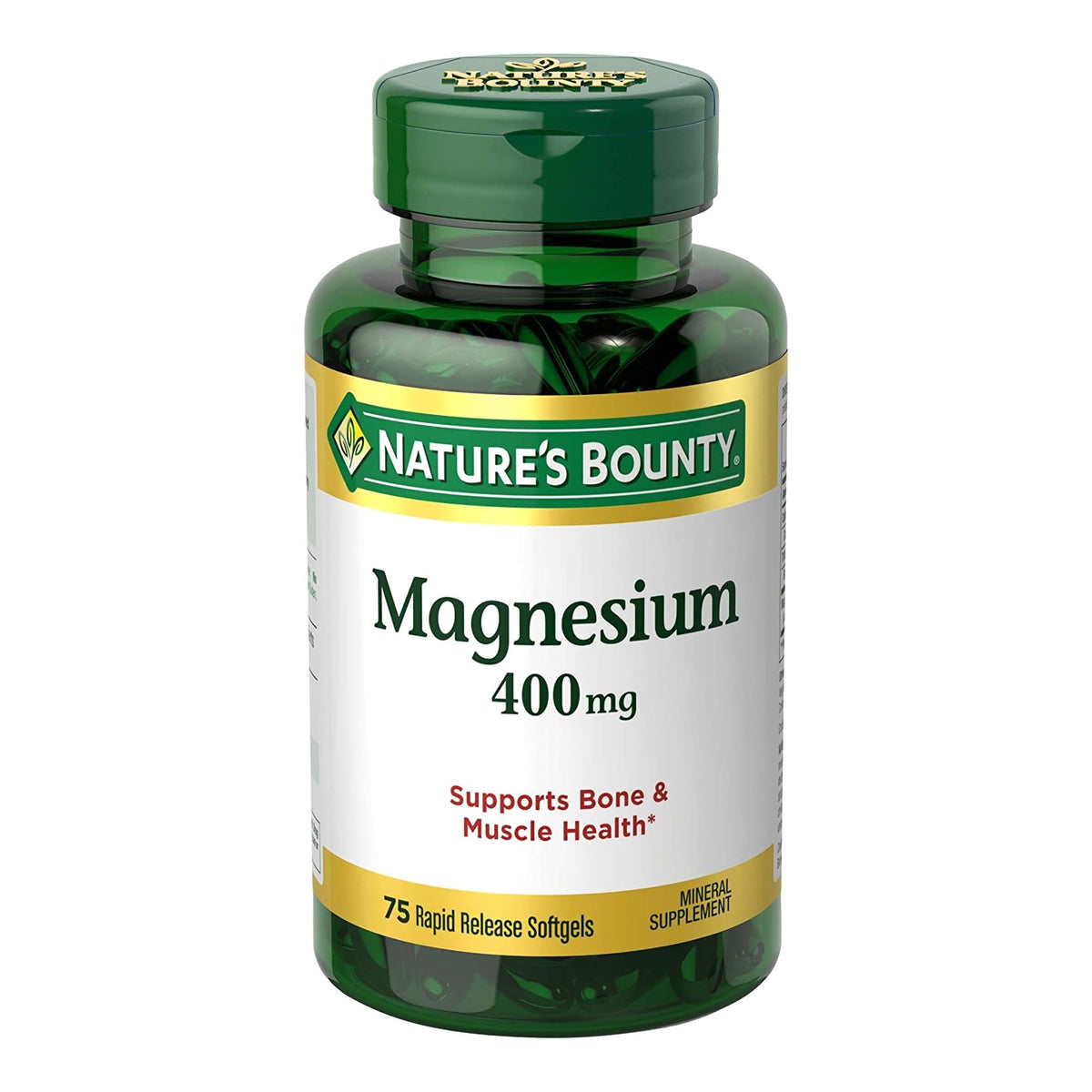 Nature's Bounty Magnesium 400 mg Mineral Supplement Rapid Release Softgels-Dietary Supplement Nature's Bounty Magnesium 400 mg Strength Softgel 75 per Bottle