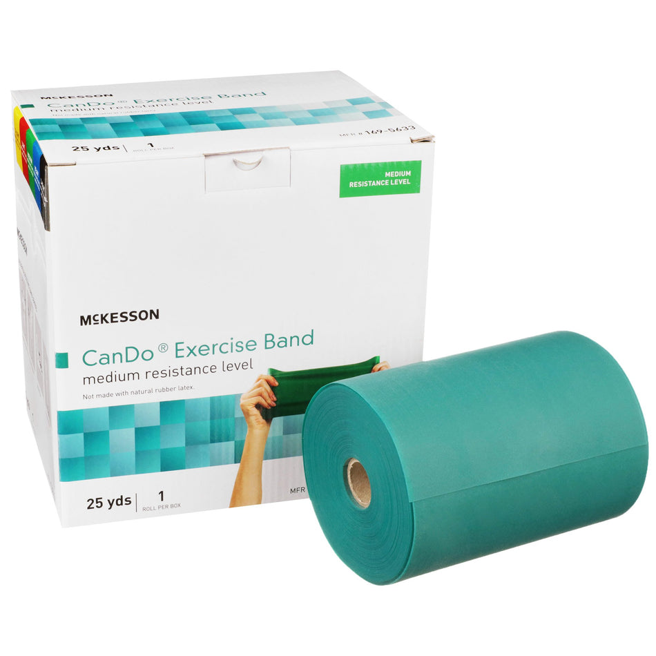 McKesson Exercise Resistance Band, Green, 5 Inch x 25 Yard, Medium Resistance-Exercise Resistance Band McKesson CanDo� Green 5 Inch X 25 Yard Medium Resistance