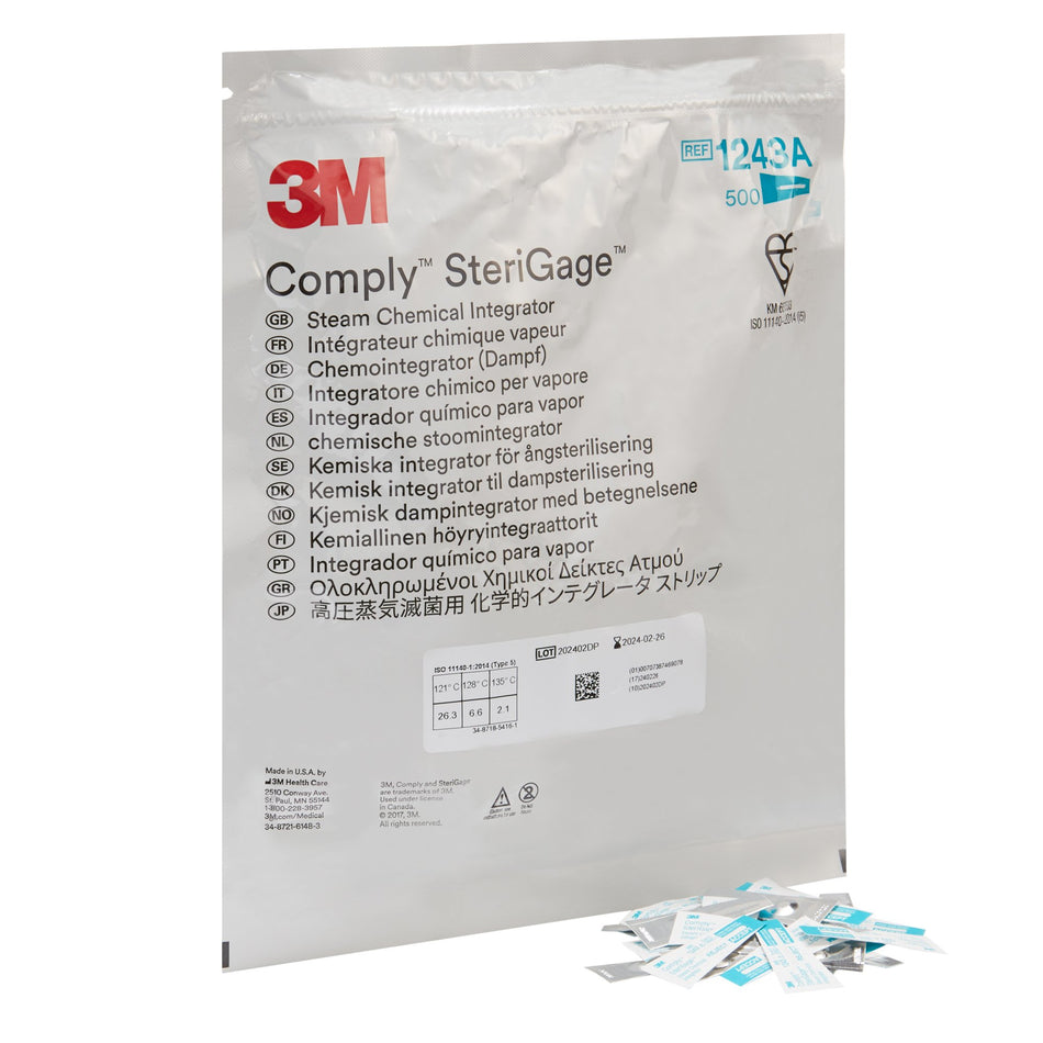 3M Comply SteriGage Chemical Integrator, Steam-Attest Sterilization Chemical Integrator Strip Steam 2 Inch Length