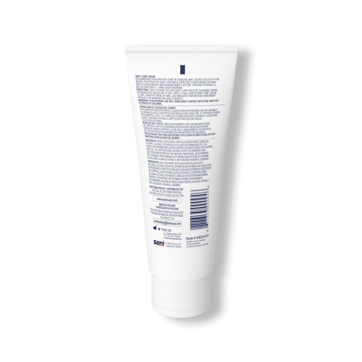 Seni Care Body Care Skin Protectant, 4 oz. Tube-Skin Protectant Seni Care Body Care 4 oz. Tube Scented Cream