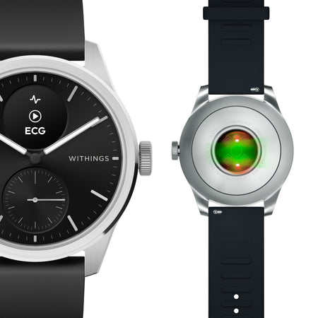 Withings ScanWatch 2 Smart Watch, 42mm, Black-Smartwatch ScanWatch 2 42mm Withings 24 Hours Grayscale OLED Display
