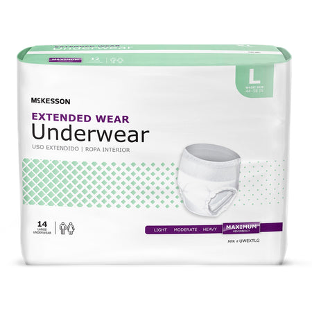 McKesson Extended Wear Maximum Absorbency Underwear, Large - Incontinence>Adult Briefs and Protective Undergarments - McKe...