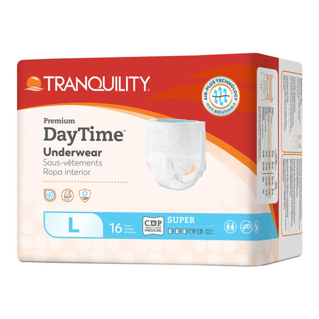 Tranquility Premium DayTime Disposable Absorbent Underwear, L-Unisex Adult Absorbent Underwear Tranquility Premium DayTime Pull On with Tear Away Seams Large Disposable Heavy Absorbency