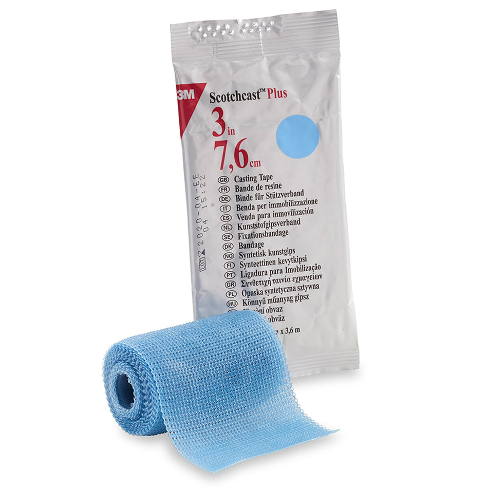3M Scotchcast Plus Light Blue Cast Tape, 3 Inch x 4 Yard-Cast Tape 3M Scotchcast Plus 3 Inch X 12 Foot Fiberglass / Resin Light Blue