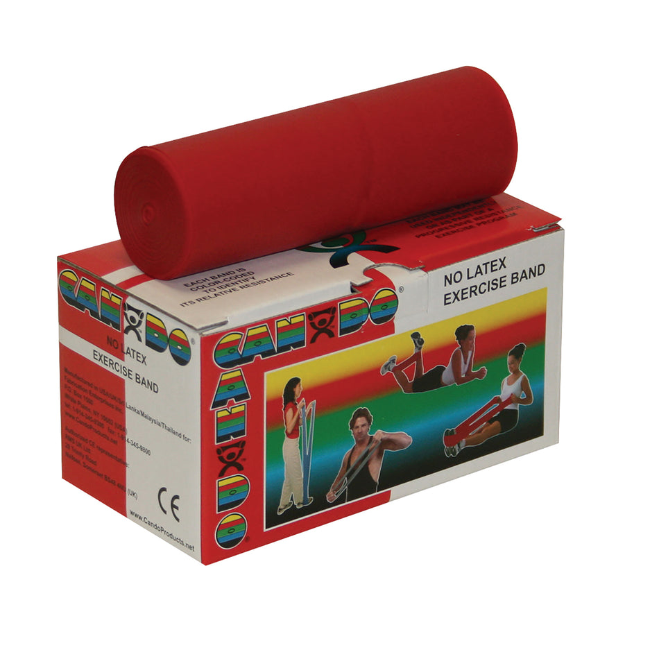 CanDo Exercise Resistance Band, Red, 5 Inch x 6 Yard, Light Resistance-Exercise Resistance Band CanDo Red 5 Inch X 6 Yard Light Resistance
