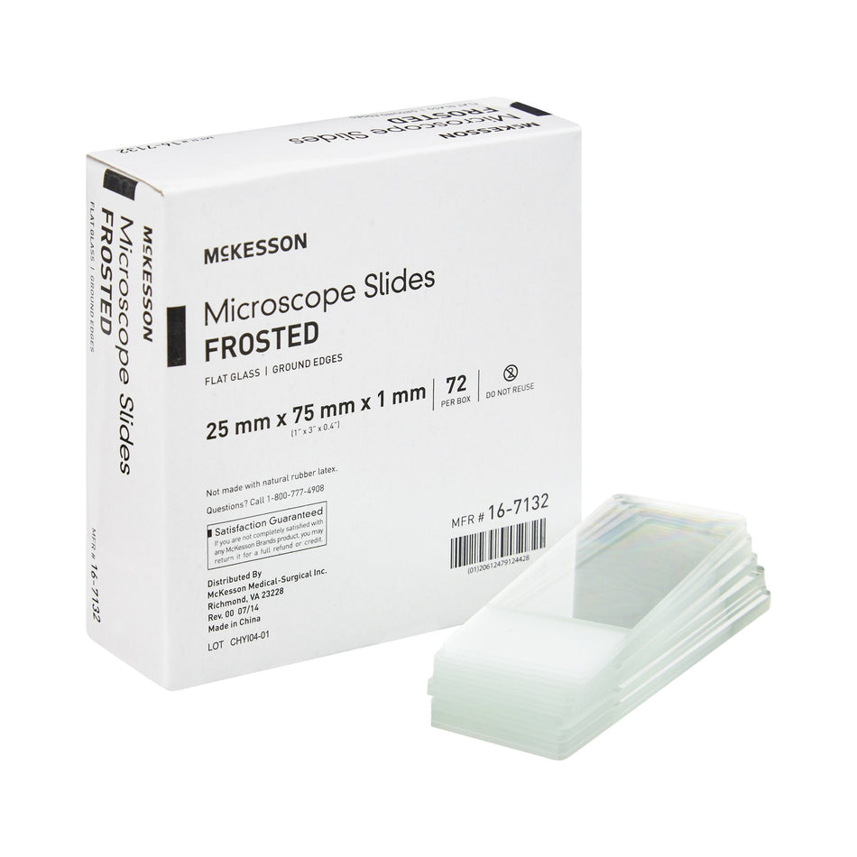 McKesson Frosted Microscope Slide, 1 x 3 Inch-Microscope Slide McKesson 1 X 3 Inch X 1 mm Frosted End