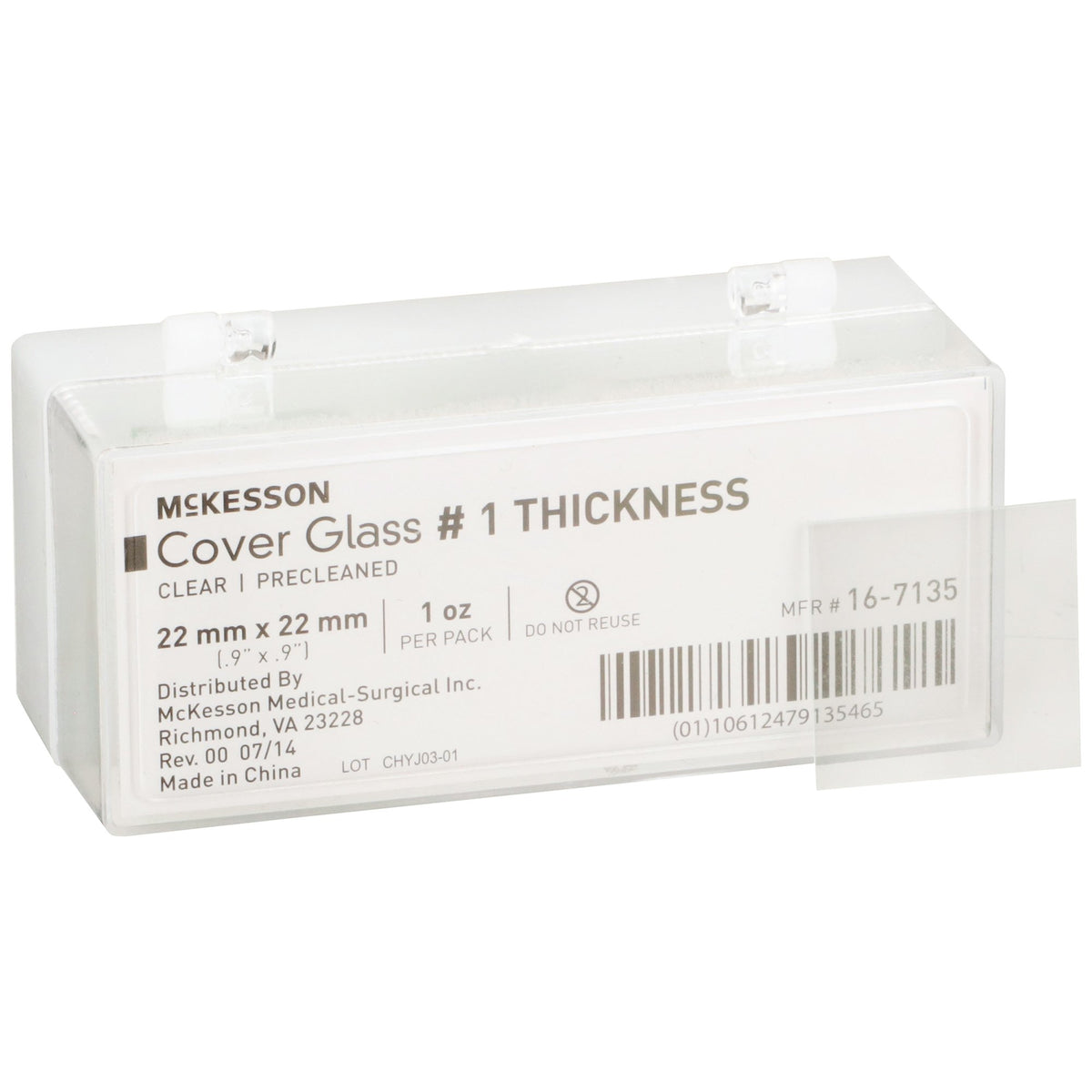 McKesson Cover Glass, 22 x 22 mm - Clinical Laboratory>Laboratory Glassware and Plasticware>Slide Cover Slips - McKesson B...