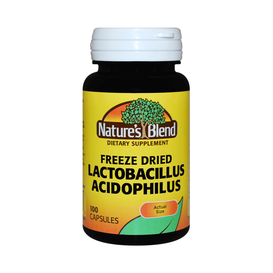 Nature's Blend Lactobacillus Acidophilus Probiotic Dietary Supplement-Probiotic Dietary Supplement Nature's Blend 100 per Bottle Capsule