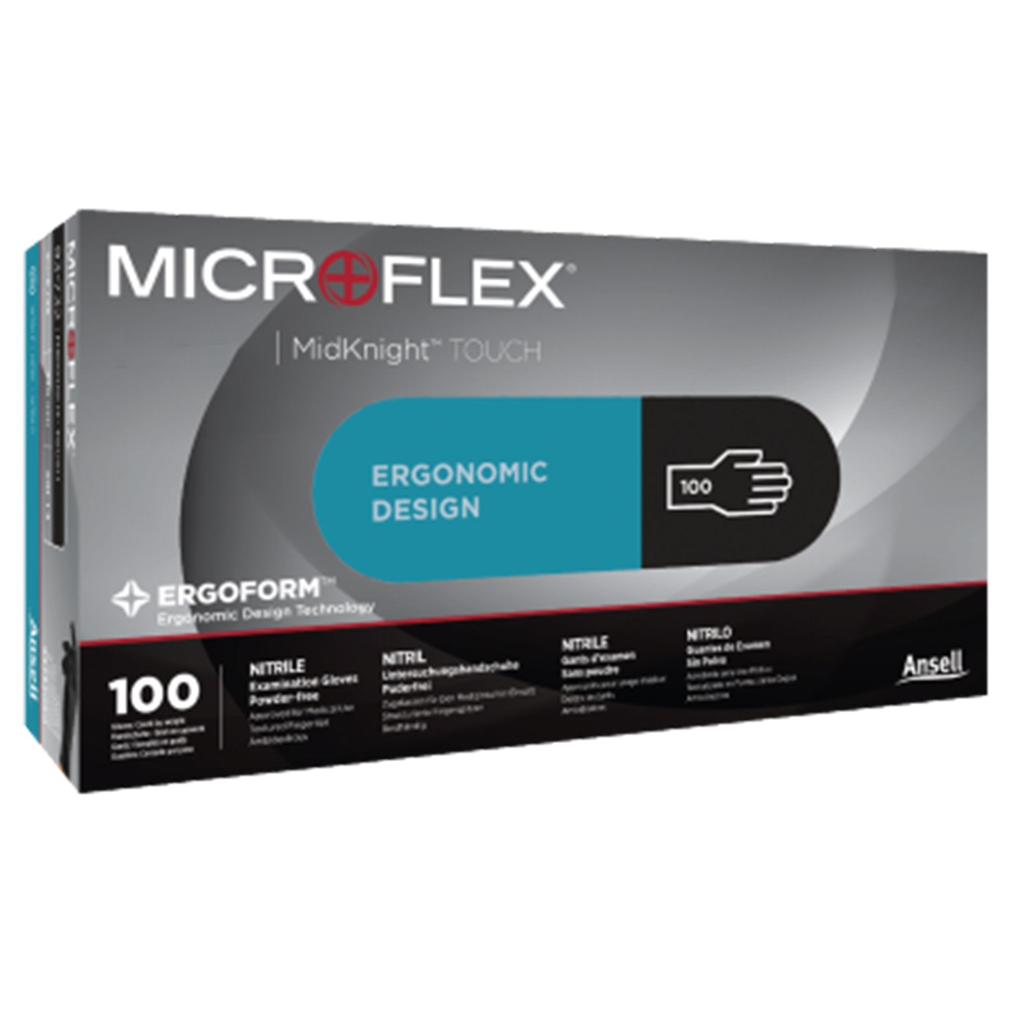 Microflex MidKnight Touch 93-735 Nitrile Exam Glove, Large, Black-Exam Glove MICROFLEX MidKnight Touch 93-732 Large NonSterile Nitrile Standard Cuff Length Textured Fingertips Black Not Rated