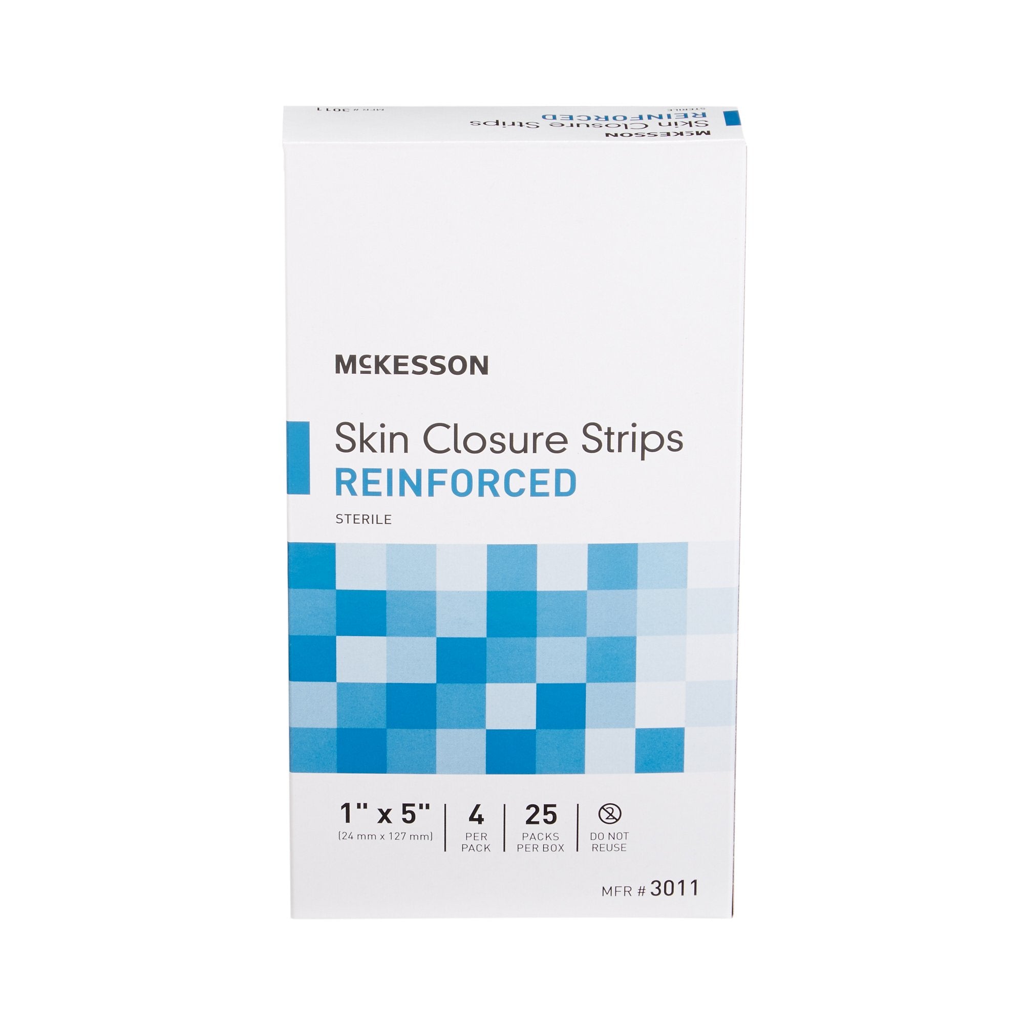 McKesson Skin Closure Reinforced Strip, 1 X 5 Inch-Skin Closure Strip McKesson 1 X 5 Inch Nonwoven Material Reinforced Strip White