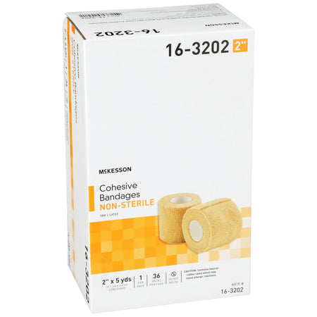 McKesson Self-adherent Closure Cohesive Bandage, 2 Inch x 5 Yard-Cohesive Bandage McKesson 2 Inch X 5 Yard Self-adherent Closure Tan NonSterile Standard Compression