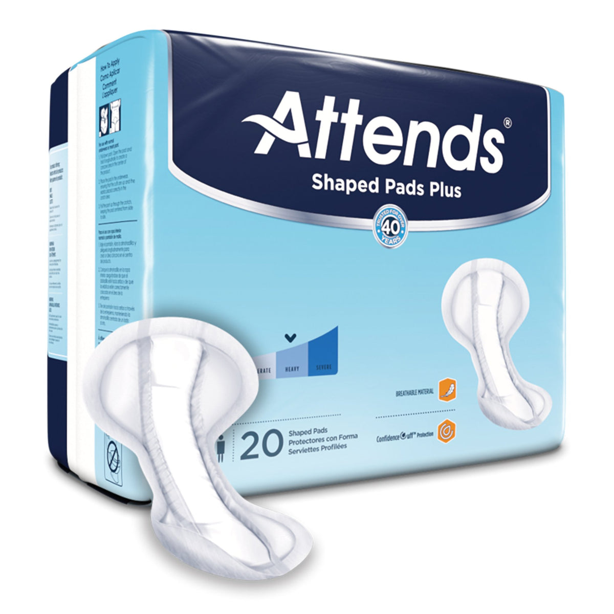 Attends® Shaped Bladder Control Pads, Plus - Incontinence>Incontinence Liners and Pads - Attends Healthcare Products