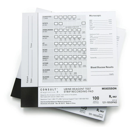 McKesson Consult Urine Reagent Test Strip Recording Pad-Urine Reagent Test Strip Recording Pad McKesson Consult For use with McKesson CONSULT 10SG Urine Reagent Strips (MFR # 121-10SG)