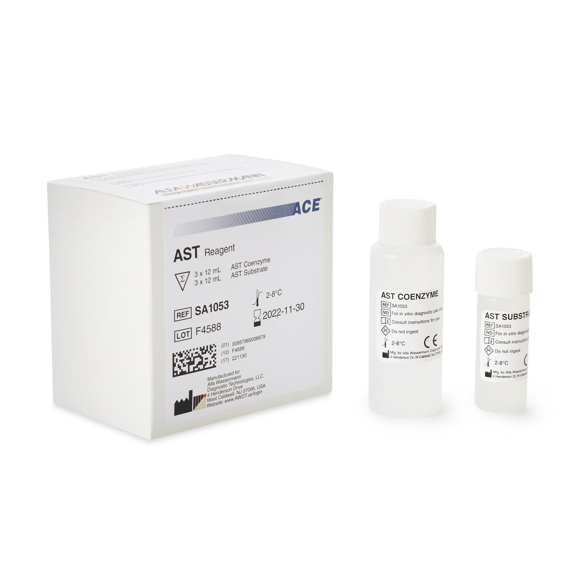 Ace General Chemistry Reagent for Ace Axcel / Ace Alera Clinical Chemistry Systems, Aspartate Aminotransferase (AST)-General Chemistry Reagent Aspartate Aminotransferase (AST) For ACE Axcel / ACE Alera Clinical Chemistry Systems 450 Tests