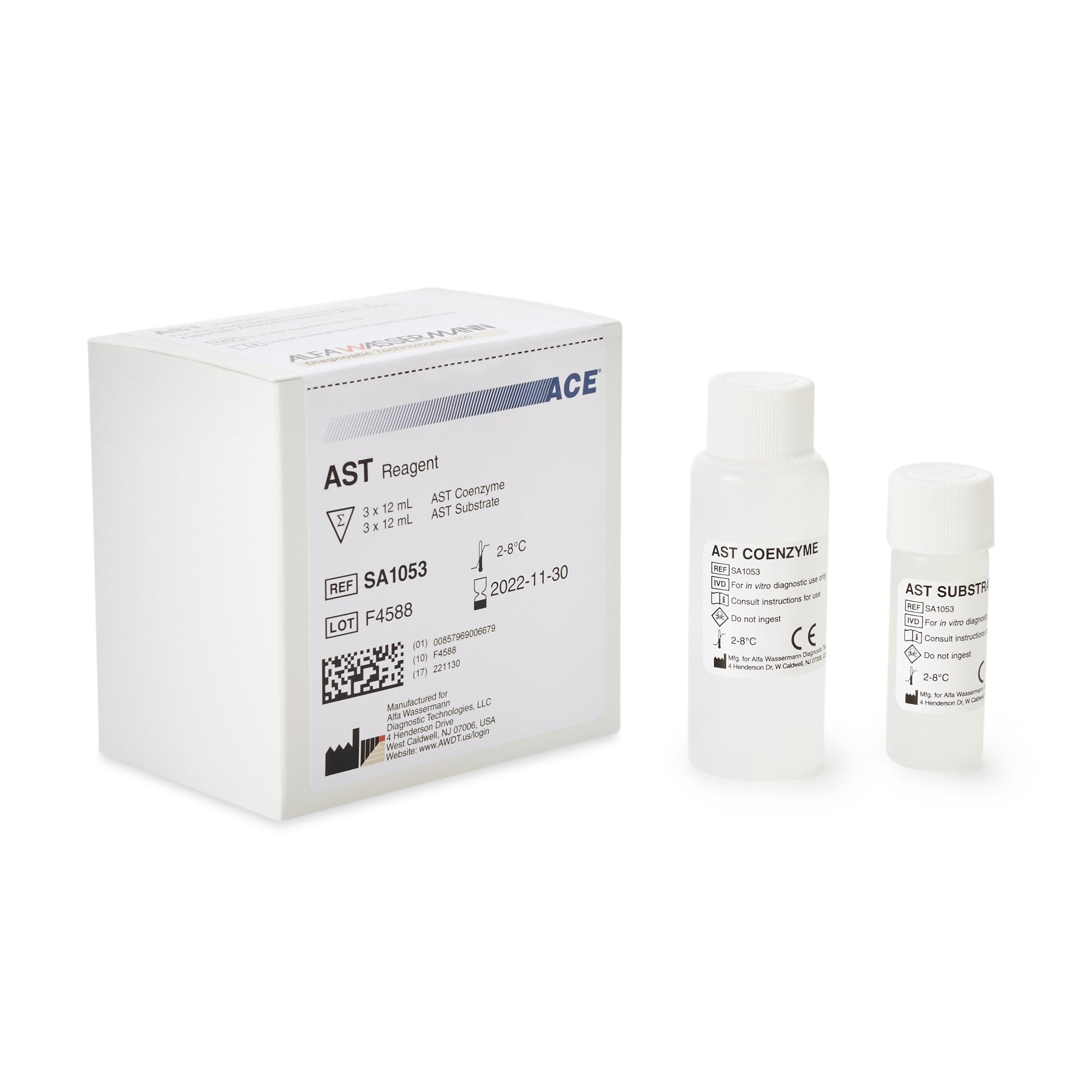 Ace General Chemistry Reagent for Ace Axcel / Ace Alera Clinical Chemistry Systems, Aspartate Aminotransferase (AST)-General Chemistry Reagent Aspartate Aminotransferase (AST) For ACE Axcel / ACE Alera Clinical Chemistry Systems 450 Tests