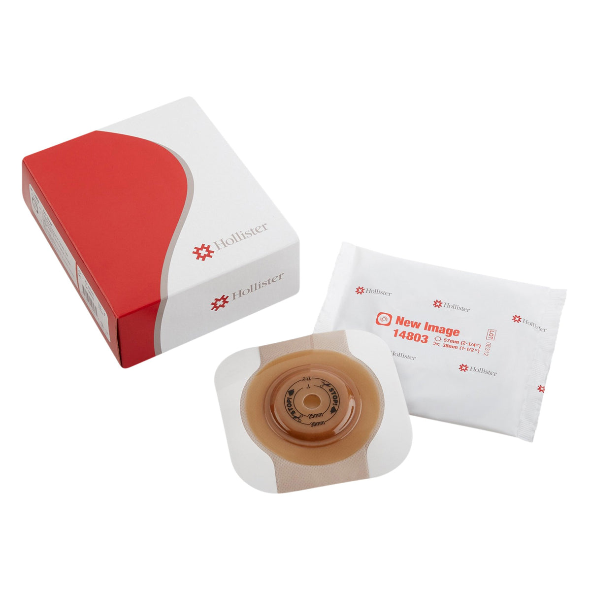 FlexTend Ostomy Barrier, Trim to Fit, Extended Wear, 2-1/4", Fits Stomas up to 1-1/2"-"Ostomy Barrier FlexTend Trim to Fit, Extended Wear Adhesive Tape 57 mm Flange Red Code System Hydrocolloid Up to 1-1/2 Inch Opening"