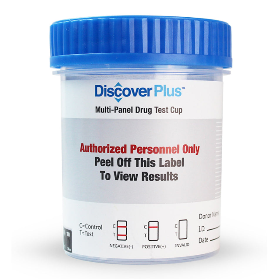 Discover Plus 11-Drug Panel Drugs of Abuse Test Kit-"Drugs of Abuse Test Kit Discover Plus AMP, BAR, BZO, COC, mAMP/MET, MDMA, MTD, OPI300, OXY, PCP, TCA 25 Tests CLIA Waived"