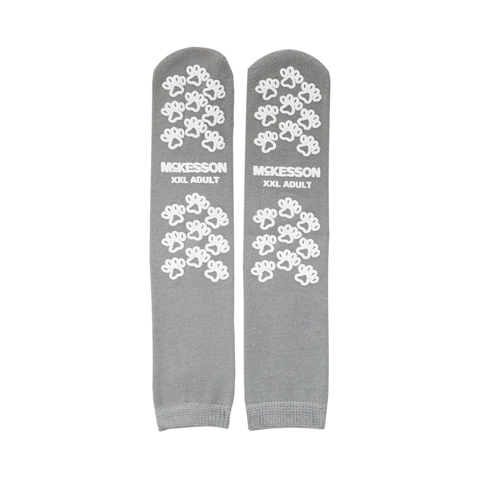 McKesson Terries Adult Slipper Socks, 2X-Large, Gray-Slipper Socks McKesson Terries Unisex Adult 2X-Large Double Tread Single Patient Use Gray