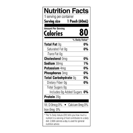 Tube Feeding Formula ProSource® TF20 Unflavored Liquid 60 mL Pouch - Nutritionals and Feeding Supplies>Nutritionals>Oral S...