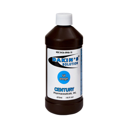 Dakin's Full Strength Wound Antimicrobial Cleanser, 16-ounce bottle-Wound Cleanser Dakin's Solution Full Strength 16 oz. Twist Cap Bottle NonSterile Antimicrobial