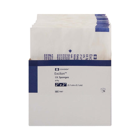 Excilon I.V. / Drain Split Dressing, 2 x 2 inch, 6-Ply-I.V. Sponge Excilon Nonwoven 2 X 2 Inch Sterile