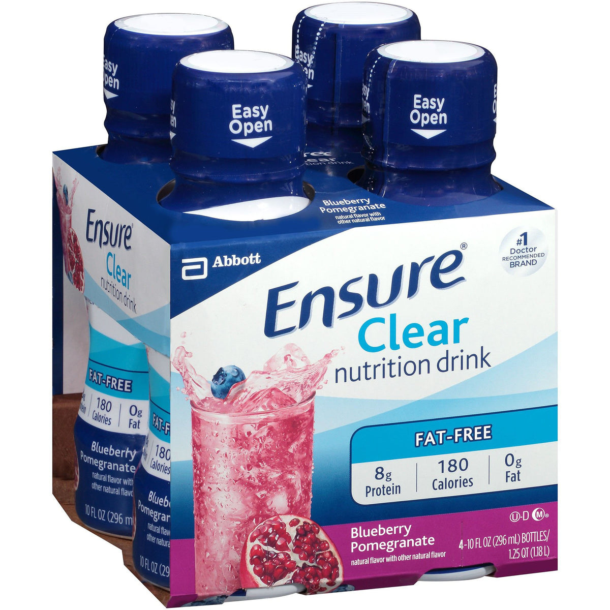 Ensure® Clear Therapeutic Nutrition, Blueberry Pomegranate, 10-ounce bottle - Nutritionals and Feeding Supplies>Nutritiona...