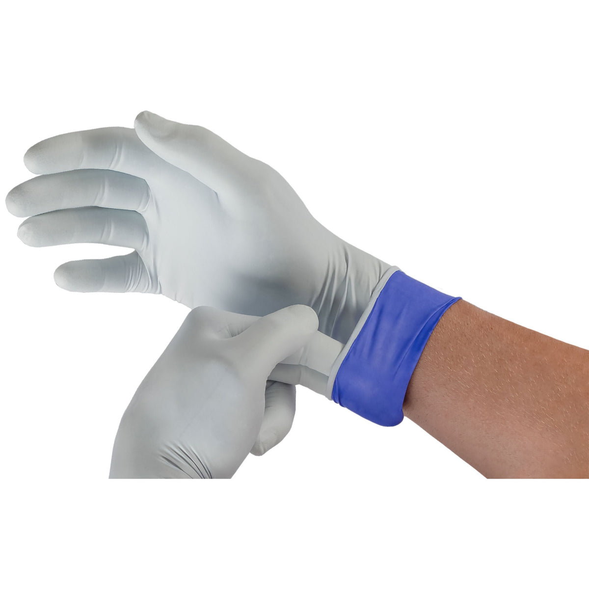 LifeStar™ EC Nitrile Extended Cuff Length Exam Glove, Extra Large, White / Blue - Gloves>Exam Gloves - Microflex Medical