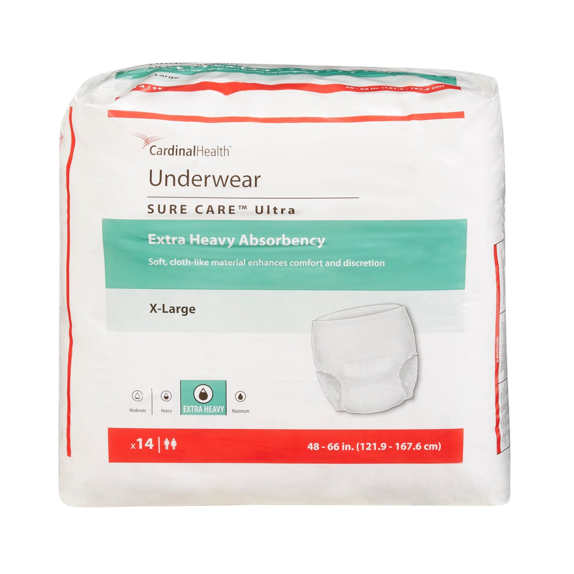 Sure Care Ultra Extra Heavy Absorbent Underwear, Extra Large-Unisex Adult Absorbent Underwear Sure Care Ultra Pull On with Tear Away Seams X-Large Disposable Heavy Absorbency