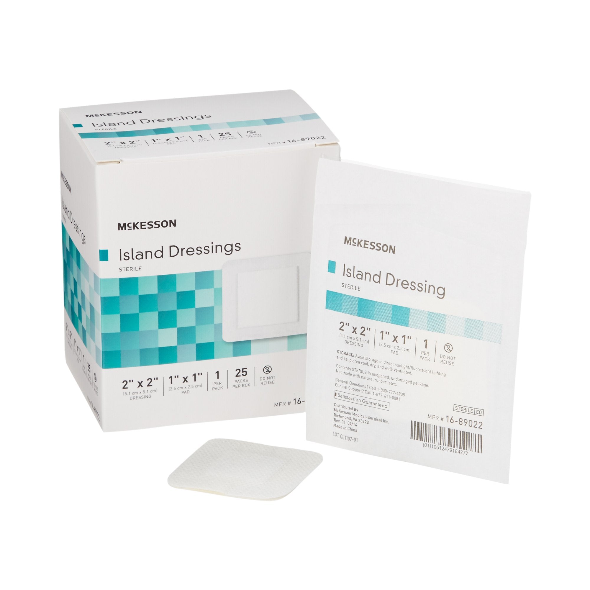 McKesson Adhesive Dressing, 2 x 2 Inch-Island Dressing McKesson 2 X 2 Inch Square Sterile