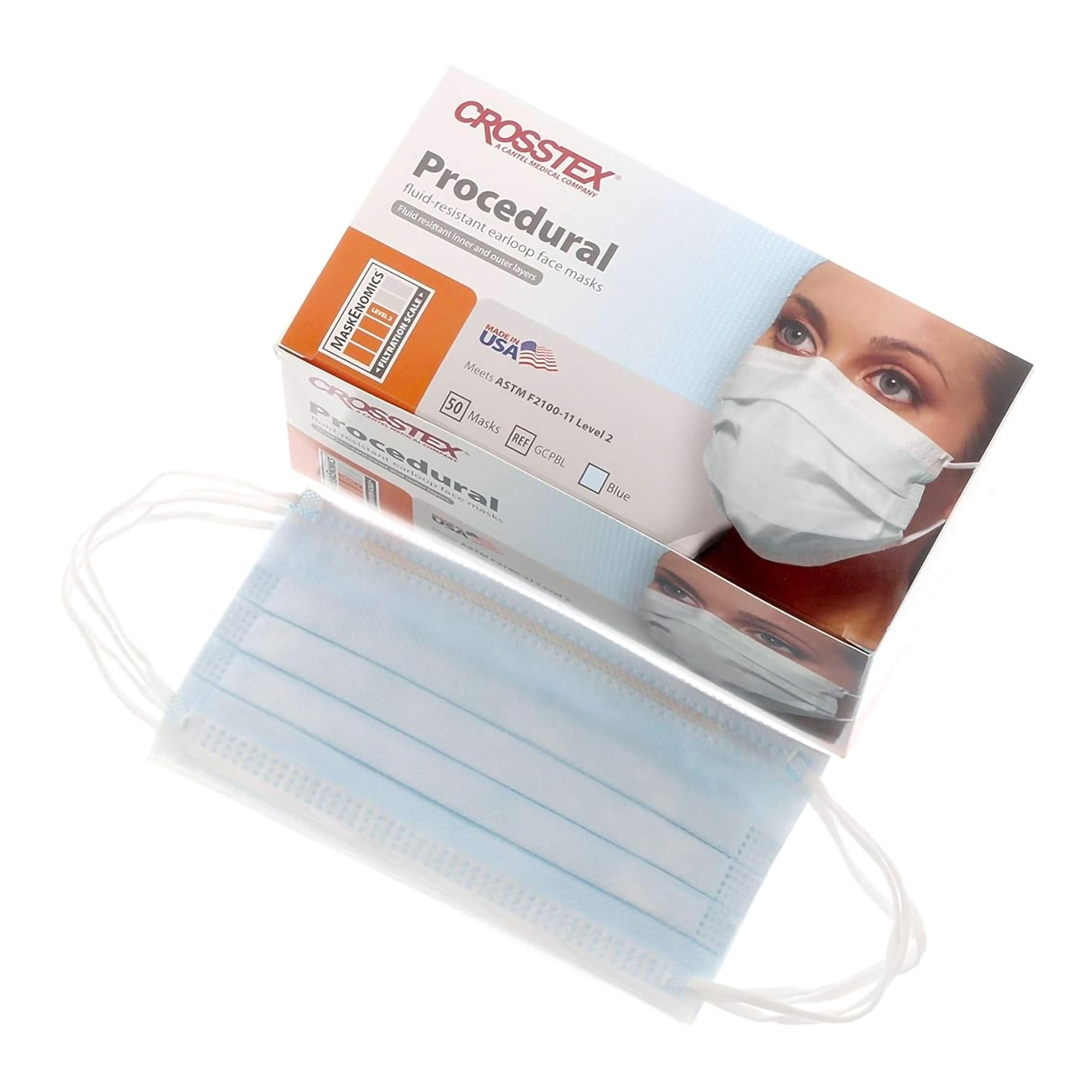 Crosstex Procedure Mask-Procedure Mask ASTM Level 2 earloops One Size Fits Most
