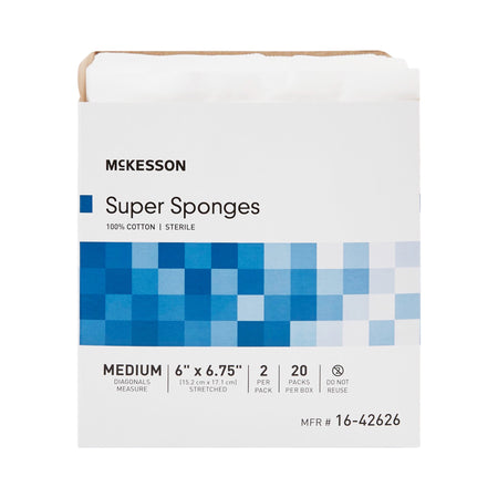 McKesson Sterile Fluff Dressing, 6 x 6-3/4 Inch-Fluff Dressing McKesson 6 X 6-3/4 Inch Sterile 2 per Pack