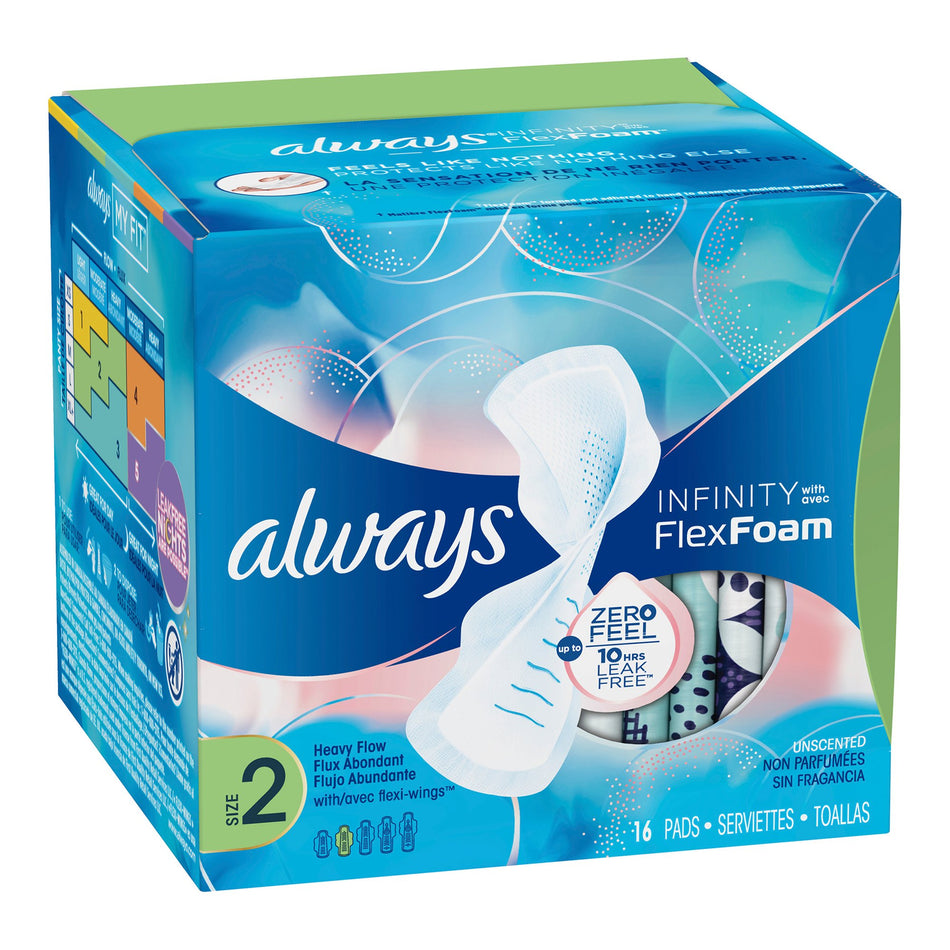Always® Infinity Super Pads with Wings, Size 2