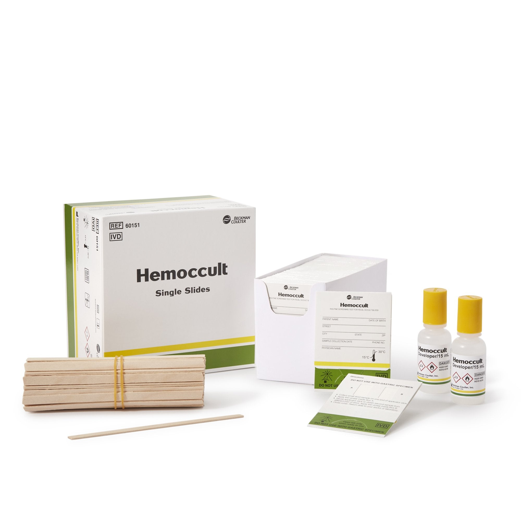 Hemoccult Single Slides Fecal Occult Blood Colorectal Cancer Screening Test Kit-Cancer Screening Test Kit Hemoccult Single Slides Fecal Occult Blood Test (FOBT) 100 Tests CLIA Waived