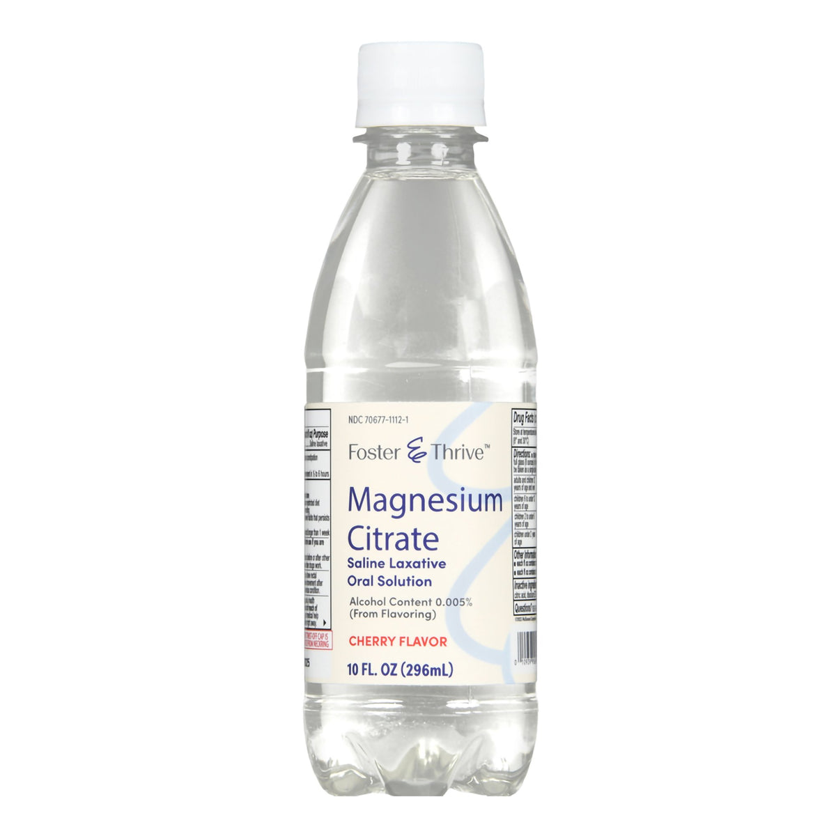Foster & Thrive Magnesium Citrate Saline Laxative Oral Solution, Cherry Flavor, 10-ounce bottle-Laxative Foster & Thrive Cherry Flavor Oral Solution 10 oz. Magnesium Citrate