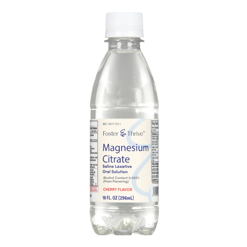 Foster & Thrive Magnesium Citrate Saline Laxative Oral Solution, Cherry Flavor, 10-ounce bottle-Laxative Foster & Thrive Cherry Flavor Oral Solution 10 oz. Magnesium Citrate